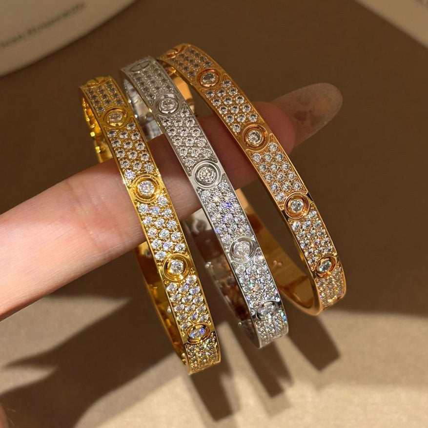 [Love Lucky]LOVE BRACELET 6.1MM DIAMOND-PAVED 10 BIG DIAMONDS