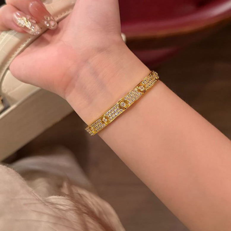 [Love Lucky]LOVE BRACELET 6.1MM DIAMOND-PAVED 10 BIG DIAMONDS
