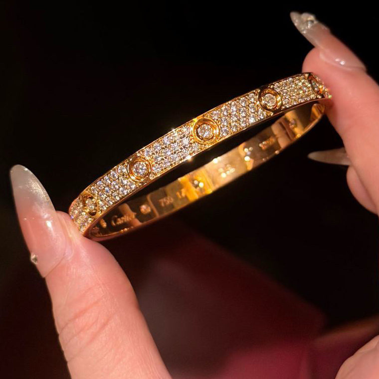 [Love Lucky]LOVE BRACELET 6.1MM DIAMOND-PAVED 10 BIG DIAMONDS