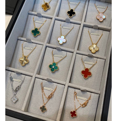 [Love Lucky]CLOVER 15MM LASER NECKLACE