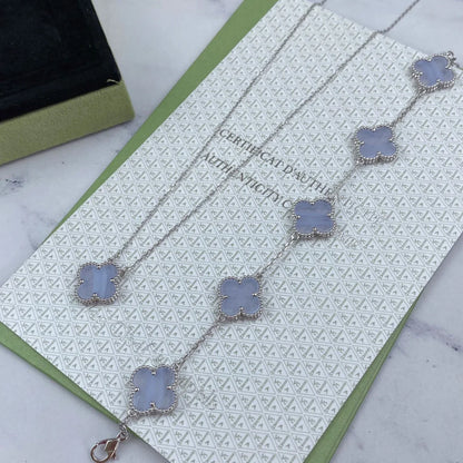 [Love Lucky] CLOVER 5 MOTIF PURPLE CHALCEDONY BRACELET COLLECTION