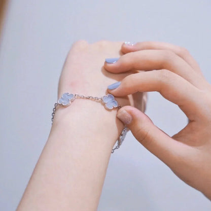 [Love Lucky] CLOVER 5 MOTIF PURPLE CHALCEDONY BRACELET COLLECTION