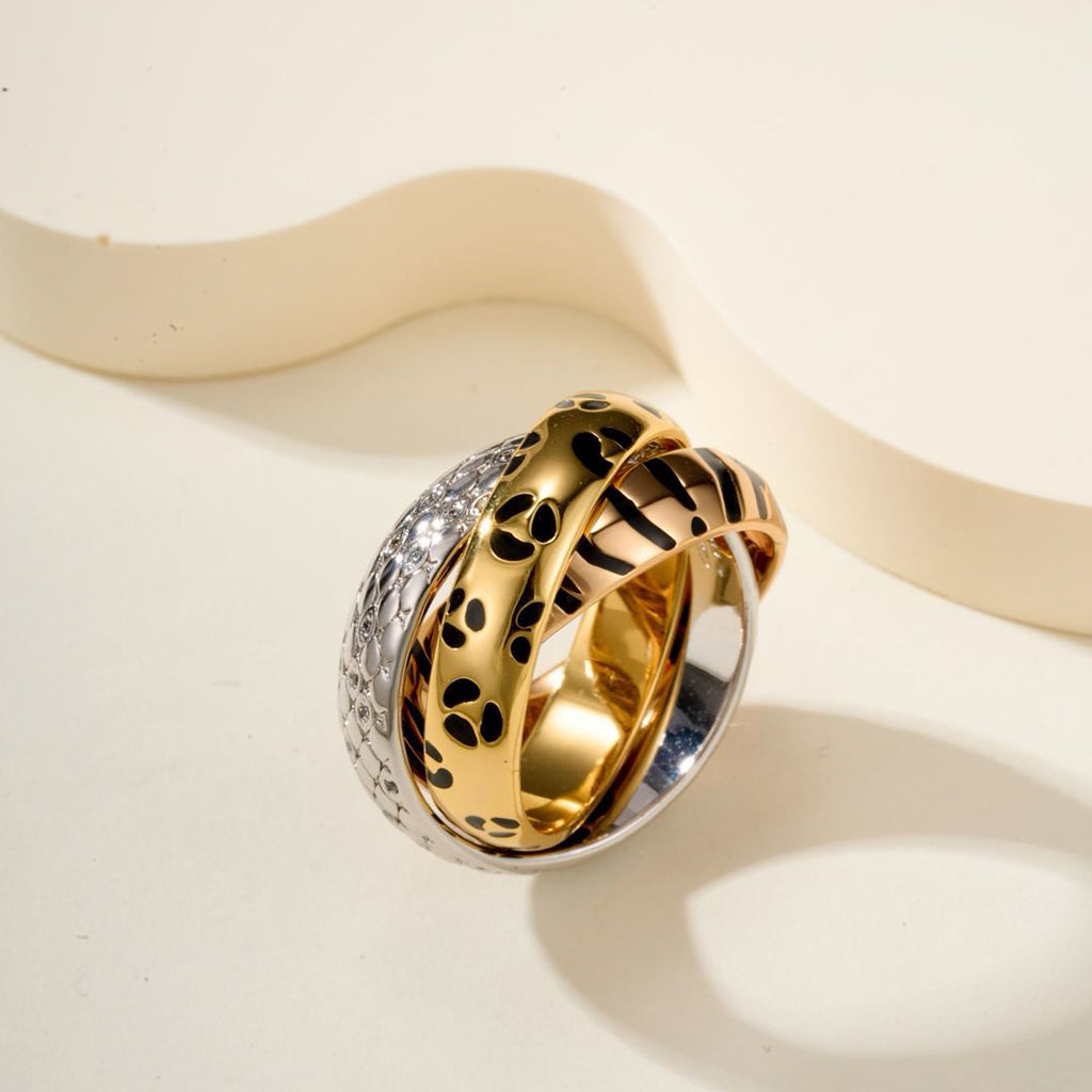[Love Lucky]TRINITY  RING LEOPARD PRINT
