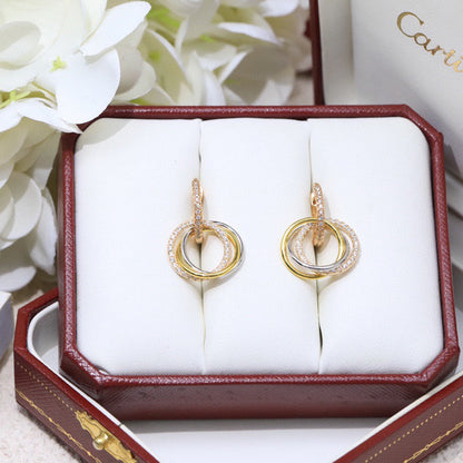 [Love Lucky]TRINITY HALF DIAMOND  EARRINGS