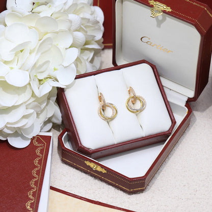 [Love Lucky]TRINITY HALF DIAMOND  EARRINGS