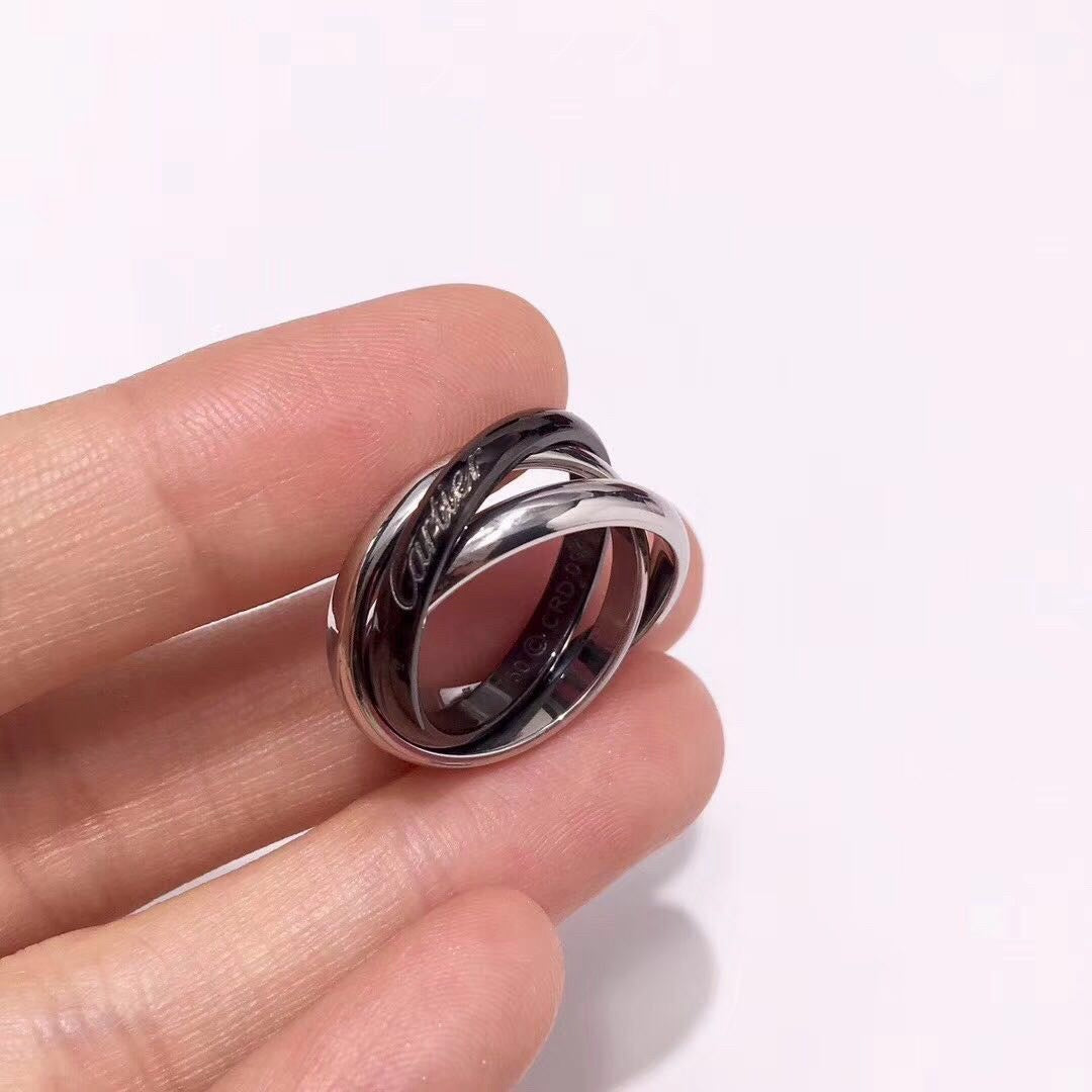 [Love Lucky]TRINITY 3.2MM RING BLACK CERAMIC