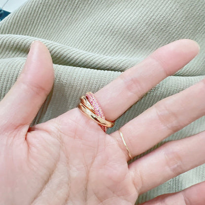 [Love Lucky]TRINITY 3.2MM RING PINK DIAMOND