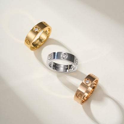 [Love Lucky]LOVE 4MM 1 DIAMOND RING