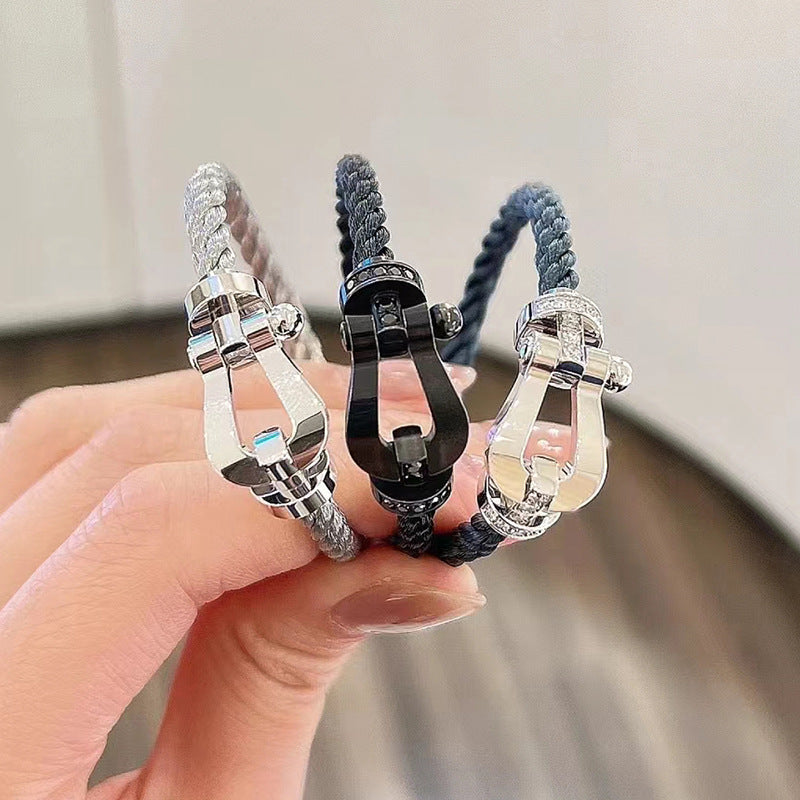 [Love Lucky]FORCE LARGE HORSESHOE NO DIAMOND BRACELET SILVER