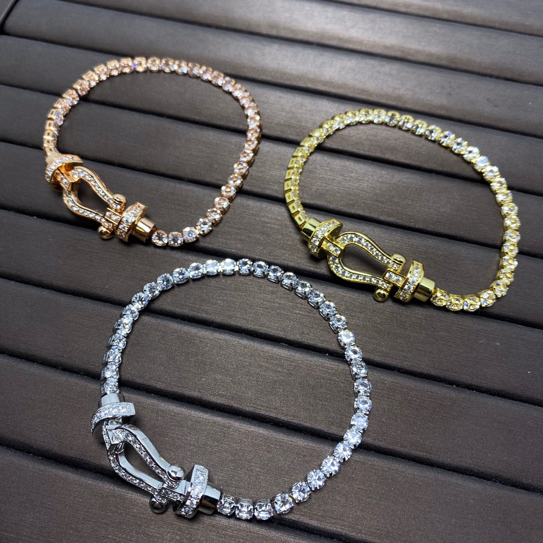 [Love Lucky]BRACELET TENNIS DIAMANT FER À CHEVAL FORCE