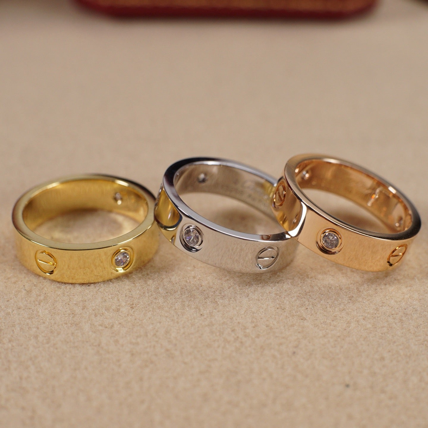 [Love Lucky]LOVE 5.5MM 3 DIAMOND RING
