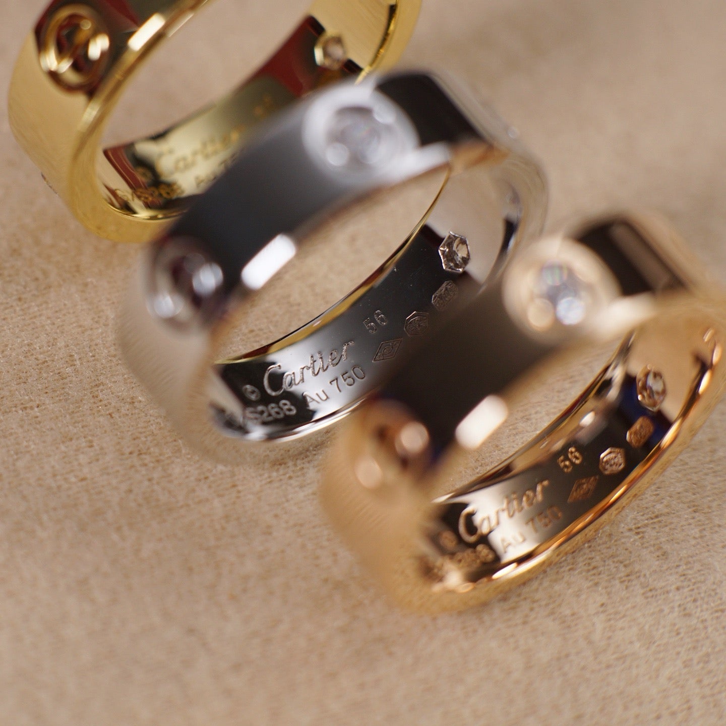 [Love Lucky]LOVE 5.5MM 3 DIAMOND RING