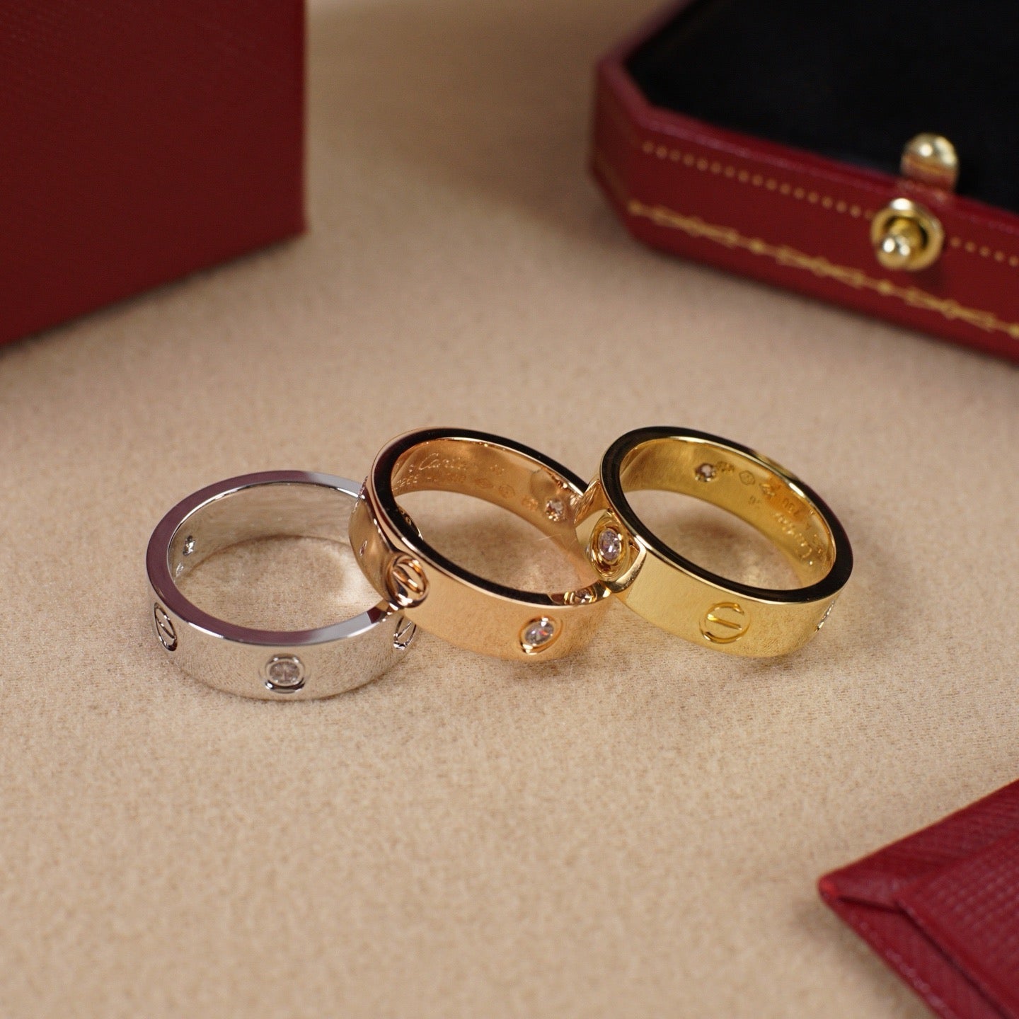[Love Lucky]LOVE 5.5MM 3 DIAMOND RING