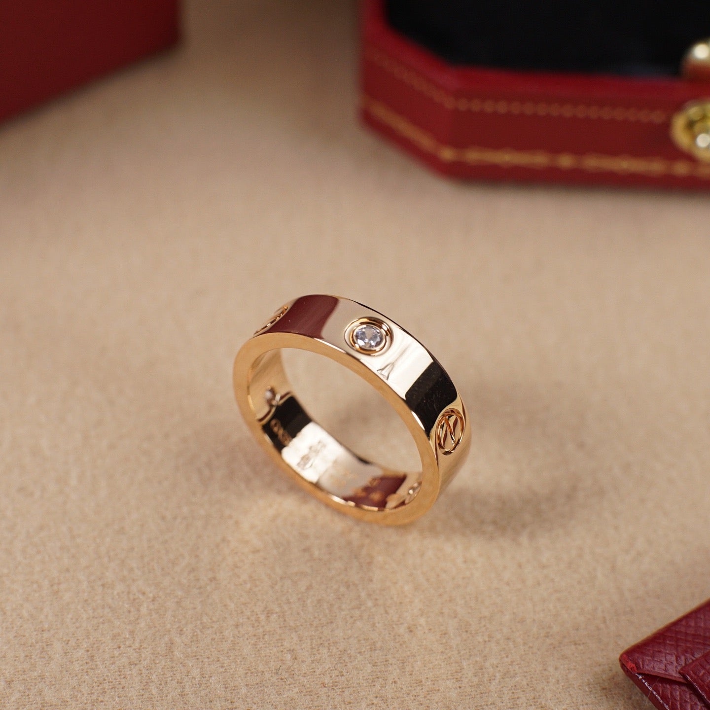 [Love Lucky]LOVE 5.5MM 3 DIAMOND RING