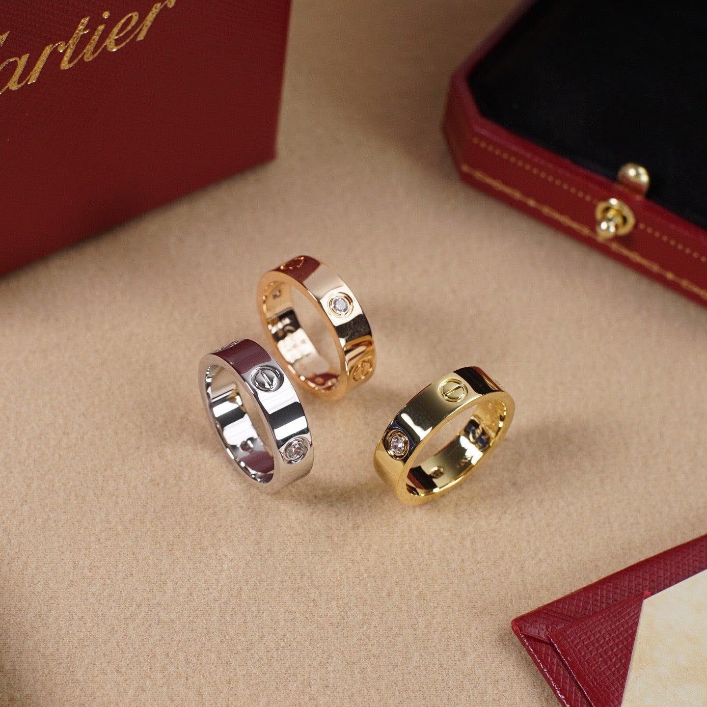 [Love Lucky]LOVE 5.5MM 3 DIAMOND RING