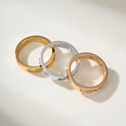 [Love Lucky]LOVE 4MM 8 DIAMOND RING