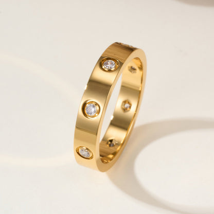 [Love Lucky]LOVE 4MM 8 DIAMOND RING