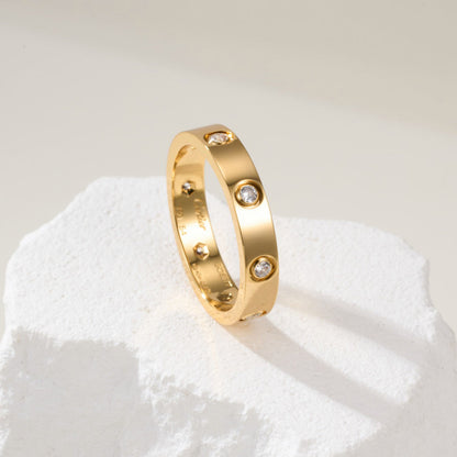 [Love Lucky]LOVE 4MM 8 DIAMOND RING