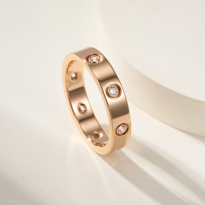 [Love Lucky]LOVE 4MM 8 DIAMOND RING