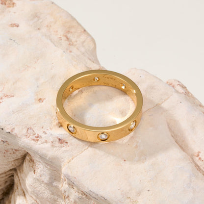 [Love Lucky]LOVE 4MM 8 DIAMOND RING