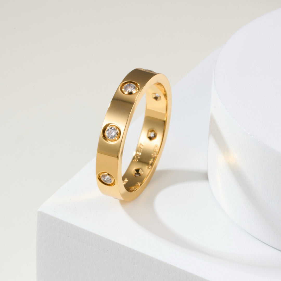 [Love Lucky]LOVE 4MM 8 DIAMOND RING