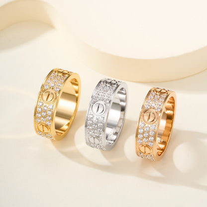 [Love Lucky]LOVE RING 5.5MM DIAMONDS PAVED