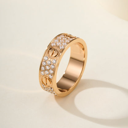 [Love Lucky]LOVE RING 5.5MM DIAMONDS PAVED