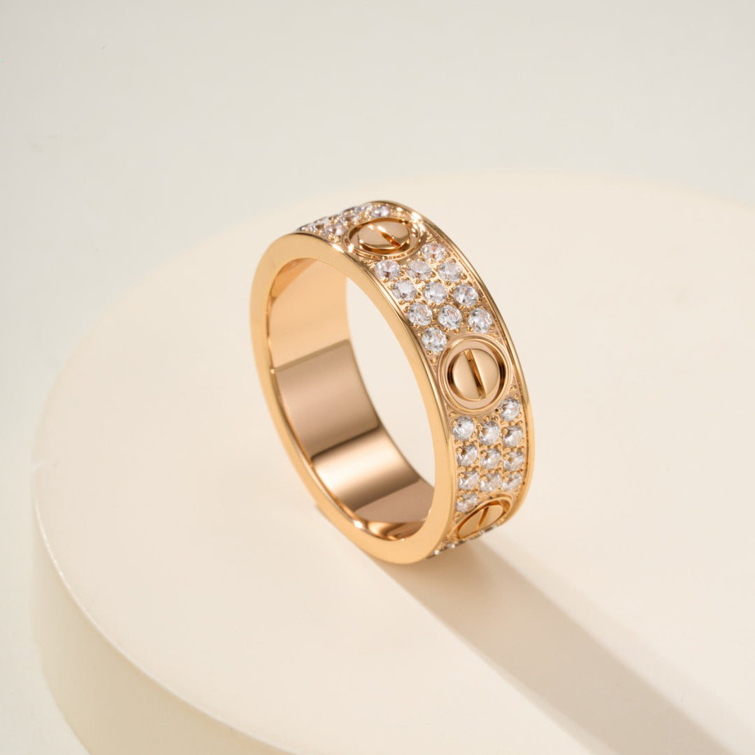 [Love Lucky]LOVE RING 5.5MM DIAMONDS PAVED