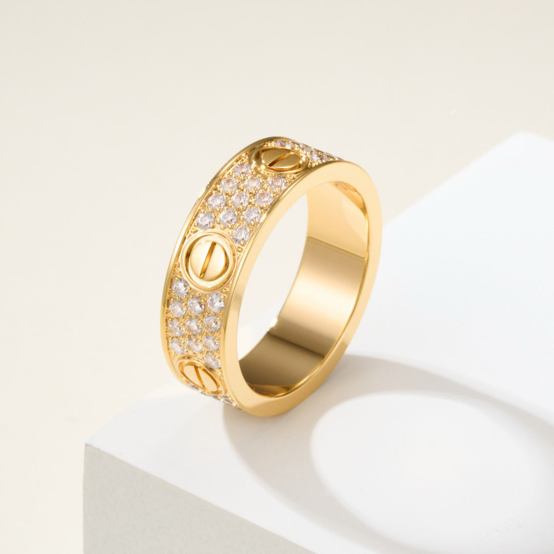 [Love Lucky]LOVE RING 5.5MM DIAMONDS PAVED
