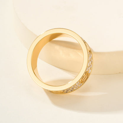[Love Lucky]LOVE RING 5.5MM DIAMONDS PAVED