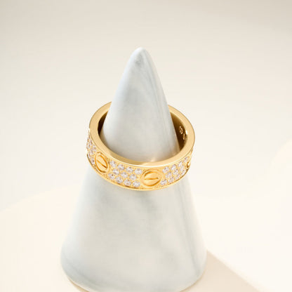 [Love Lucky]LOVE RING 5.5MM DIAMONDS PAVED