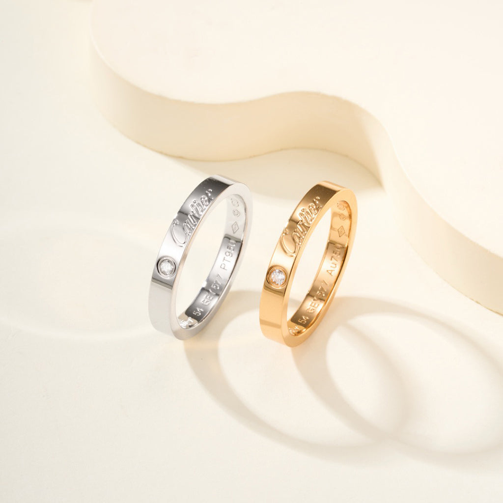 [Love Lucky]LOVE RING 4MM 1 DIAMOND