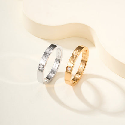 [Love Lucky]LOVE RING 4MM 1 DIAMOND