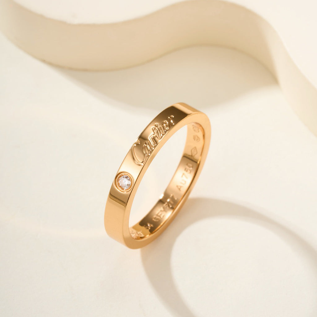[Love Lucky]LOVE RING 4MM 1 DIAMOND