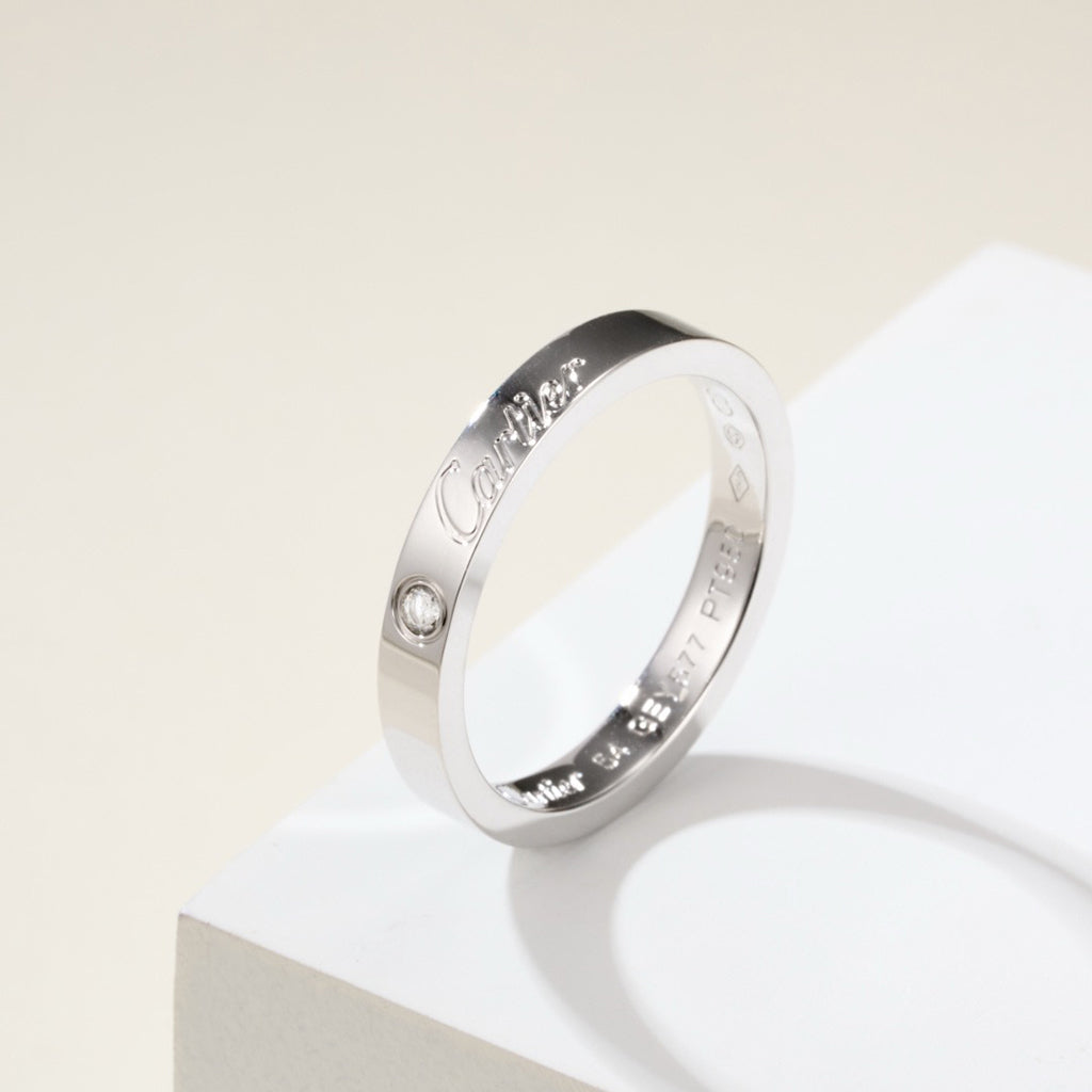 [Love Lucky]LOVE RING 4MM 1 DIAMOND