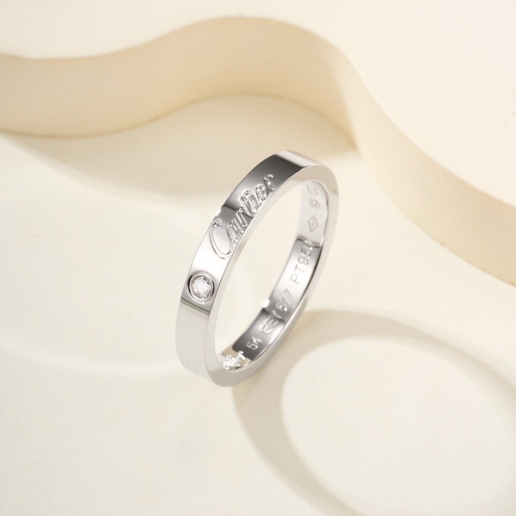 [Love Lucky]LOVE RING 4MM 1 DIAMOND
