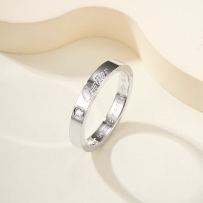 [Love Lucky]LOVE RING 4MM 1 DIAMOND
