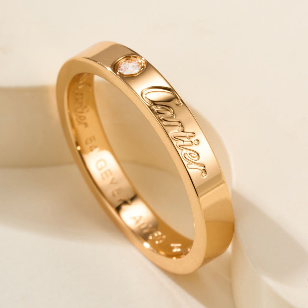 [Love Lucky]LOVE RING 4MM 1 DIAMOND