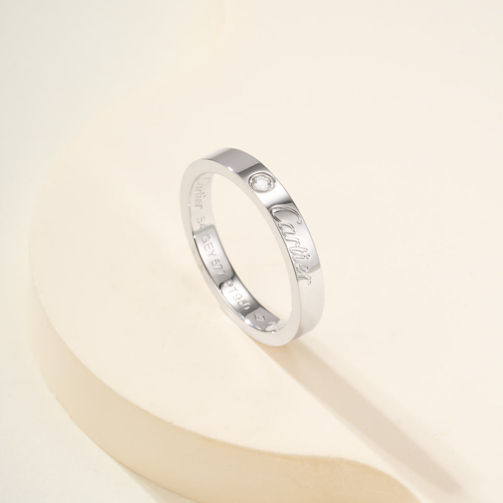 [Love Lucky]LOVE RING 4MM 1 DIAMOND