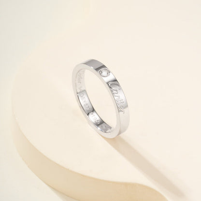 [Love Lucky]LOVE RING 4MM 1 DIAMOND