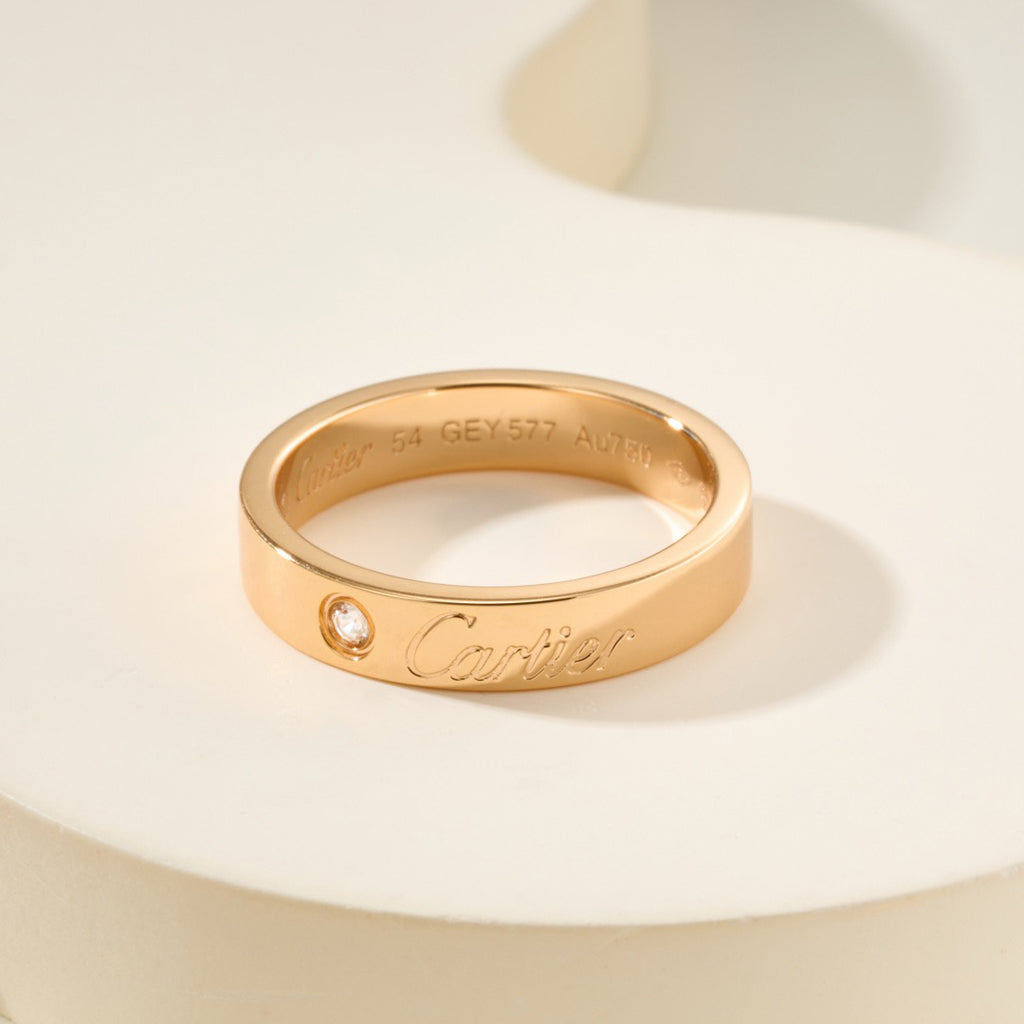 [Love Lucky]LOVE RING 4MM 1 DIAMOND