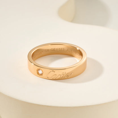 [Love Lucky]LOVE RING 4MM 1 DIAMOND
