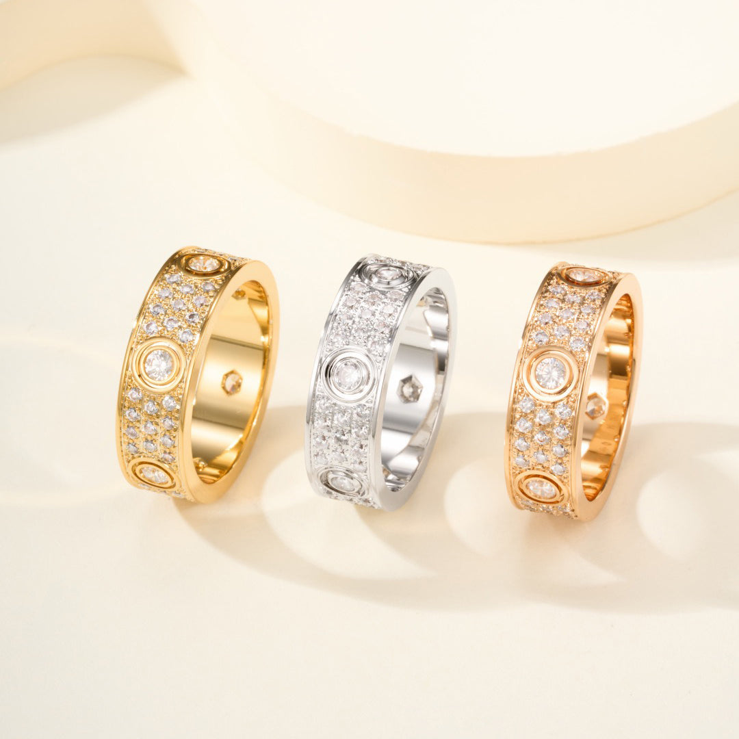 [Love Lucky]LOVE 5.5MM FULL-PAVE 6-DIAMOND RING