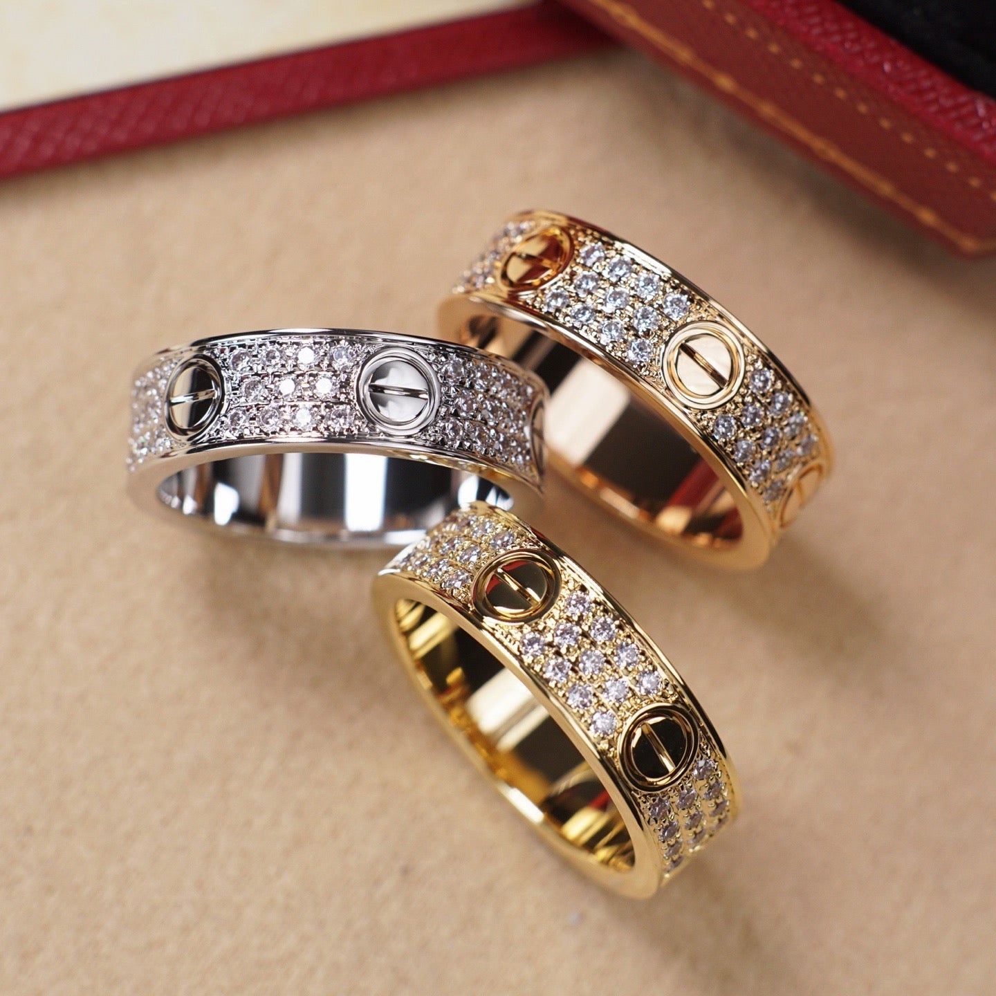 [Love Lucky]LOVE RING 5.5MM DIAMONDS PAVED