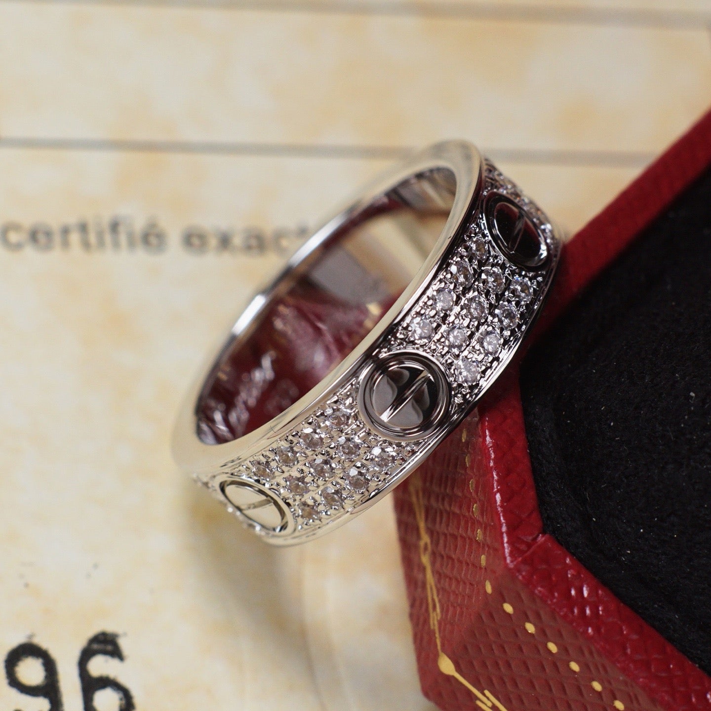 [Love Lucky]LOVE RING 5.5MM DIAMONDS PAVED