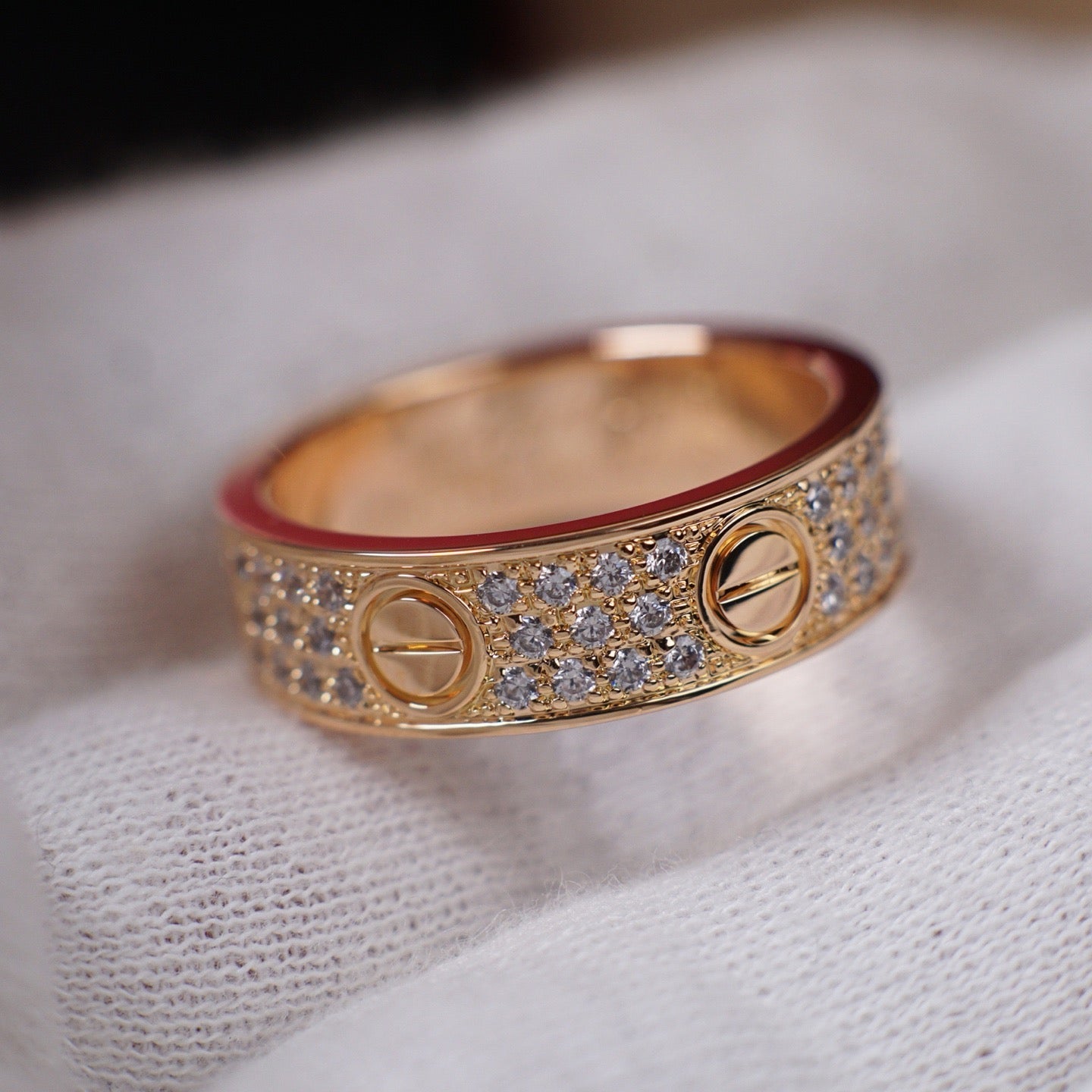 [Love Lucky]LOVE RING 5.5MM DIAMONDS PAVED