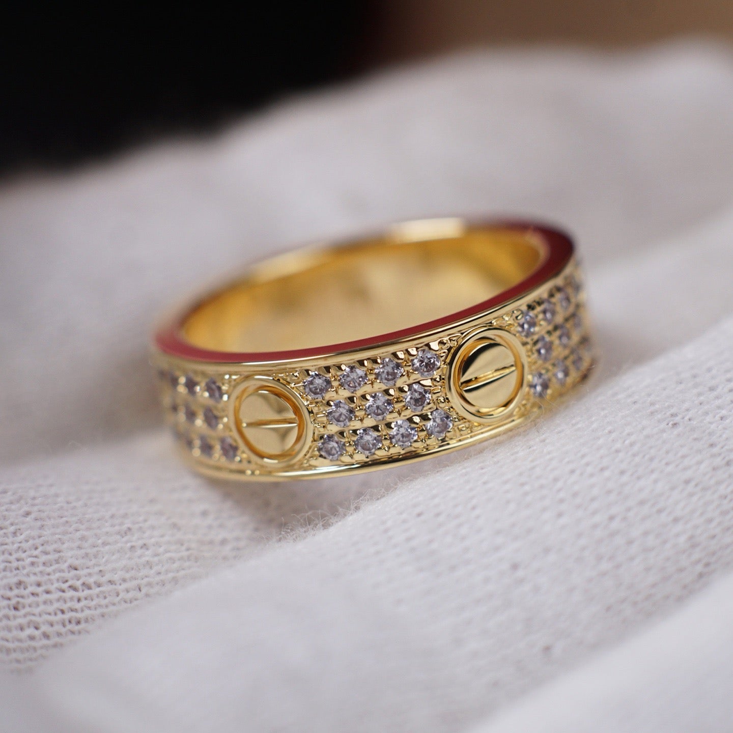 [Love Lucky]LOVE RING 5.5MM DIAMONDS PAVED