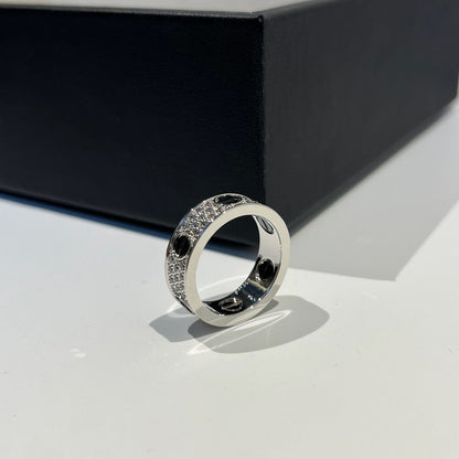 [Love Lucky]LOVE RING 5.5MM DIAMONDS PAVED CERAMIC