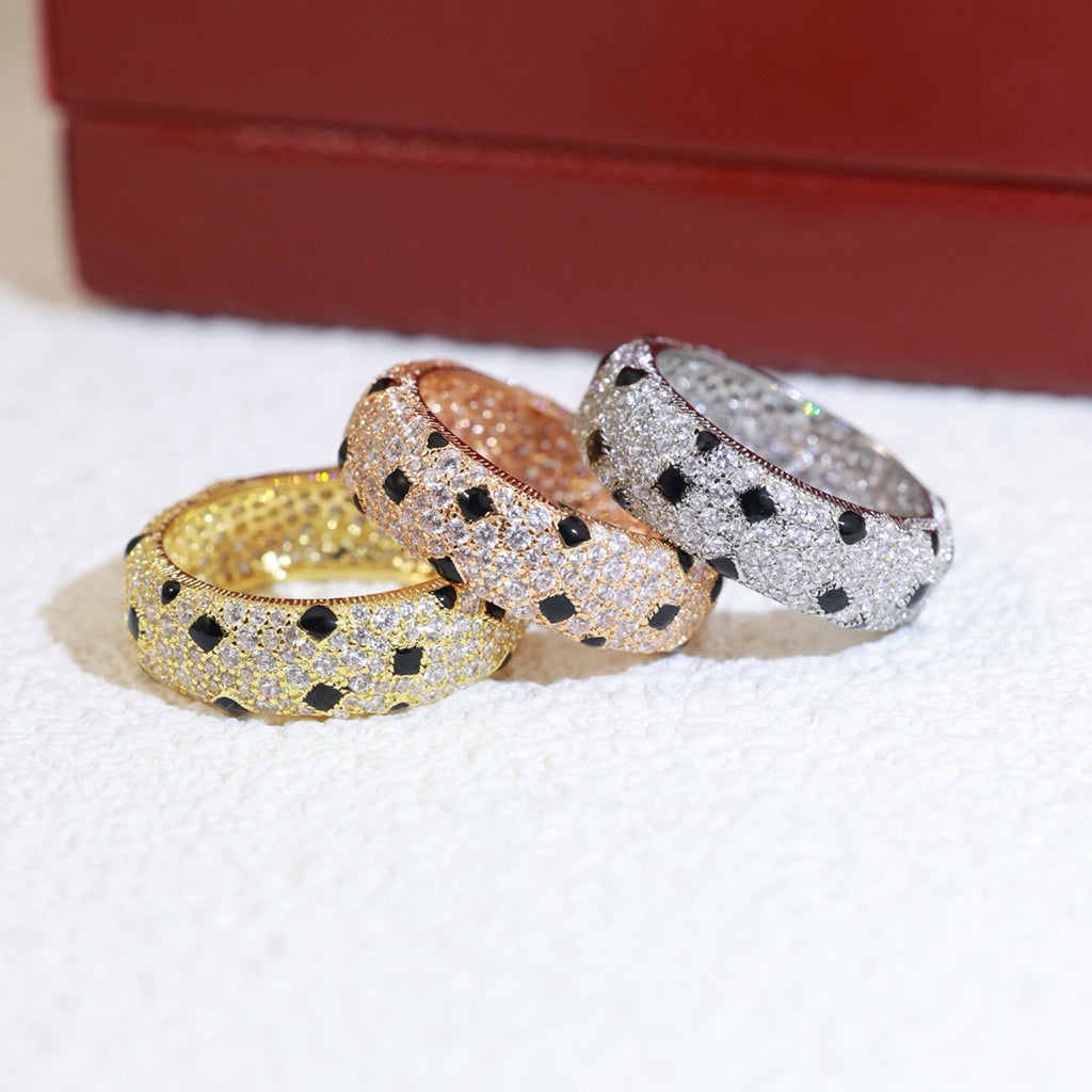[Love Lucky]PANTHERE SPOTTED FULL DIAMOND RING