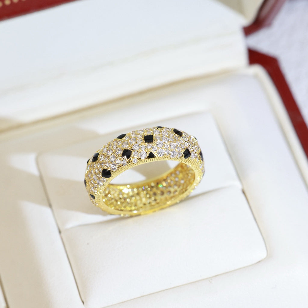 [Love Lucky]PANTHERE SPOTTED FULL DIAMOND RING